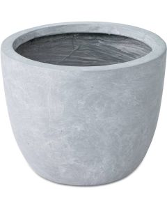 Pot Round Stonelite Light Grey 14x14"